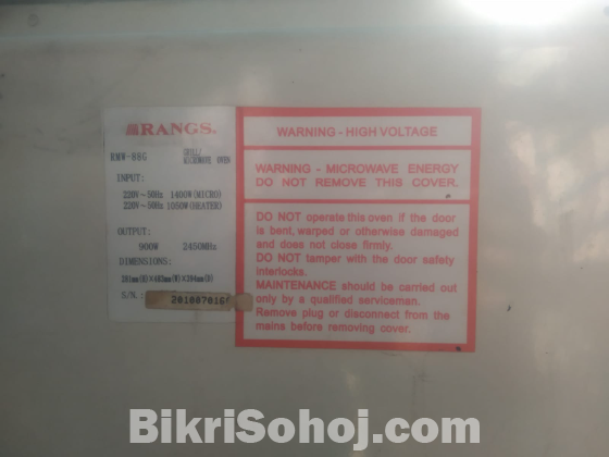 নতুনের মতো ফ্রেশ Rangs গ্রিল মাইক্রোওয়েভ ওভেন (অল্প কাজ আছে)